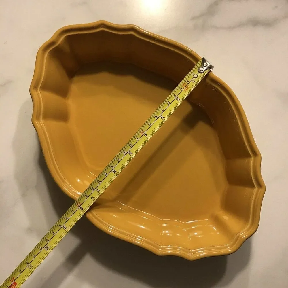 Stoneware by Grestel Scalloped Yellow Oval Baker Made in Portugal